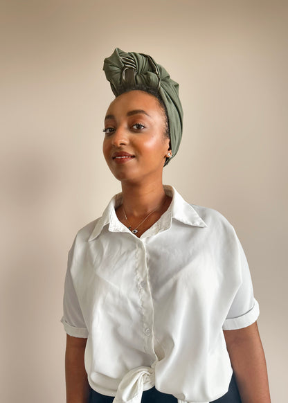 Medium Weight Satin-Lined Loose Headwrap