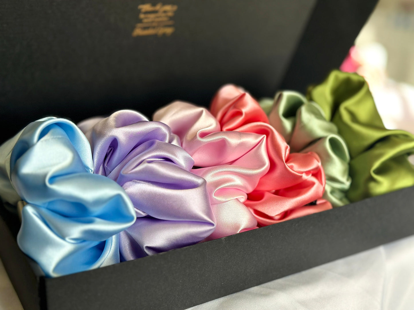 Extra Hold Jumbo Wide Band Satin Scrunchies - Pastels